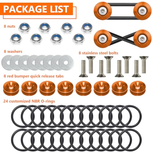 BFXM Universal Bumper Clips, Front Rear Bumper Quick Release Kit - color: Orange, size: 4set