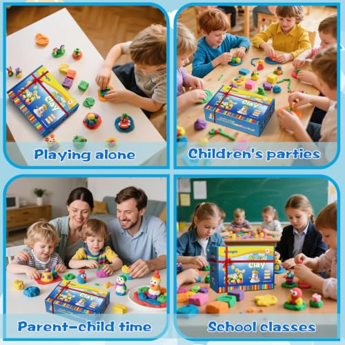 Ixiaoyoo Air Dry Clay, 64 Colors Foam Modeling Clay for School Projects - color: 64 Colors