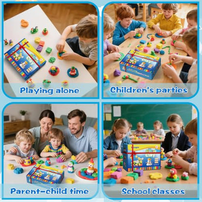 Ixiaoyoo Air Dry Clay, 64 Colors Foam Modeling Clay for School Projects - color: 64 Colors