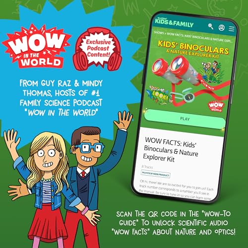Wow in The World Kids’ Binoculars & Nature Explorer KIT | Look Far, Nature Scavenger Hunt, Specimen Box, Companion Audio Content, Bonus Reusable Science Tool, STEM Toy for Kids 4+ by Thames & Kosmos - size: Large
