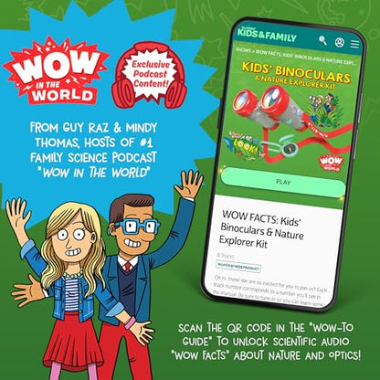Wow in The World Kids’ Binoculars & Nature Explorer KIT | Look Far, Nature Scavenger Hunt, Specimen Box, Companion Audio Content, Bonus Reusable Science Tool, STEM Toy for Kids 4+ by Thames & Kosmos - size: Large