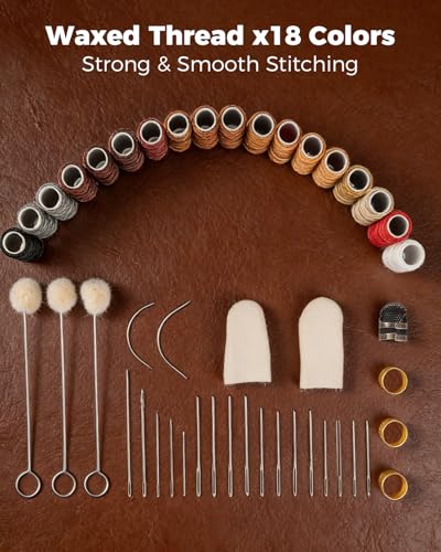 SAKERNEO Leather Working Tools kit Leather Tooling Kit Leather Craft Tools - size: Regular Version