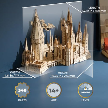 Ugears Harry Potter Hogwarts Castle 3D Wooden Puzzles for Adults - Harry Potter Castle Wooden Model Kits for Adults to Build, Mechanical Wood Puzzles Adult Building Sets, Hobby Kit, 3D Puzzle
