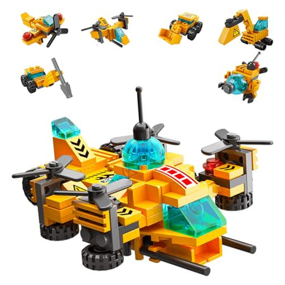 136-Piece Urban Engineering Building Blocks Set - Build 7 Cool Models: Construction Airplane, Vehicles, Submarine & More | STEM Toys for Kids Ages 6-12 | Creative Gift for Boys & Girls - color: High Altitude Engineering
