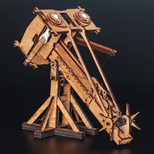 YAQUMW The MINI Roman Ballista Europe Medieval Siege Chariot Wooden Catapult DIY 3D Puzzles Model Kits STEM Projects Tabletop Toys