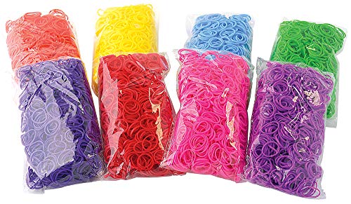 The Beadery - WonderLoom Bucket of Bands, Neon Colors - 8000 Pieces - 7313