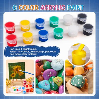 ESRICH 40 Set Mini Canvas Painting Kit, 4x4in Mini Paint Set - size: 40 set 4*4