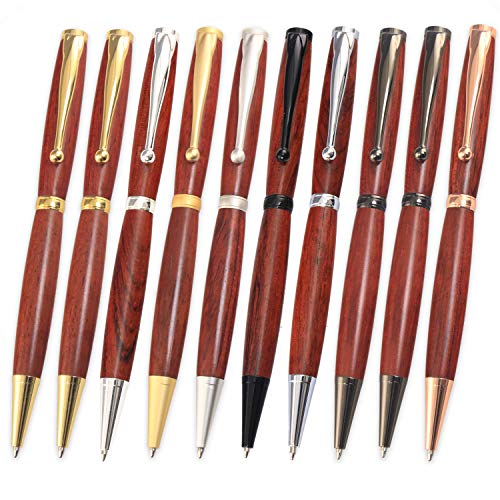 Legacy Woodturning, Fancy Pen Kit - Variety, 10 Pack, Includes 2 Gold, 2 Gun Metal, 1 each of Satin Gold, Satin Silver, Silver, Black Chrome, Chrome, Copper, Woodworking Project Kit