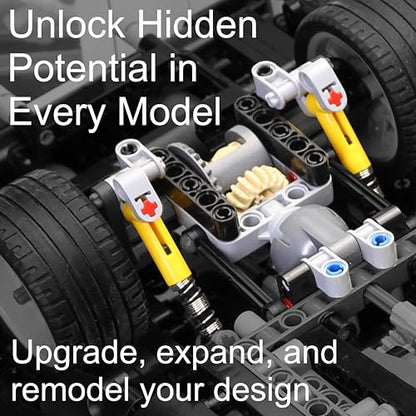 Habow 852pcs Technic Parts Kit MOC Gear Axle Pin Connector for Technic Set.