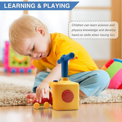 Balloon Launcher with Inertia Car Toy Set for Kids Ages 3 and Up - color: Yellow Duck