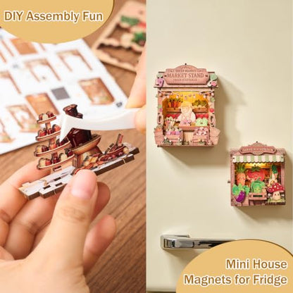 3D Puzzle Fridge Magnet,Decorative Refrigerator Magnet with LED Light - size: Sheep's Vegetable Stand