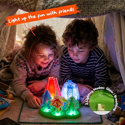 JOVA Klever Kits Crystal Land Growing Lab- Craft Kits for Kids Aged 8+ Science Gifts with 6 Unique Natural Elements and Light-Up Base, STEM Activities Birthday Gift