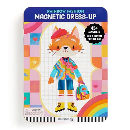 Mudpuppy - Rainbow Fashion Magnetic Tin Play Set for Kids