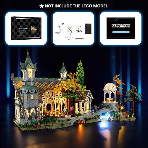 YEABRICKS LED Light for Lego-10316 Lord of the Rings THE Lord of THE Rings: Rivendell Building Blocks Model (Lego Set NOT Included) - style: Only Light RIVENDELL