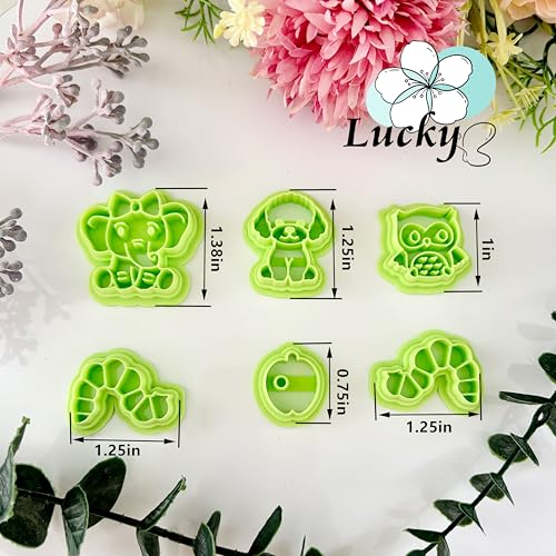 6pcs Animal Shape Polymer Clay Cutter Sets, Spring Clay Cutters for Clay Jewelry, Clay Cutters for Earrings Square, Jewelry Earrings Making