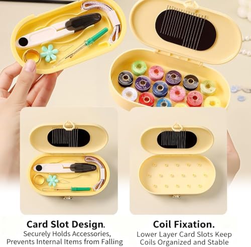 FKOG Sewing Project Kit, 135 Pcs Family Sewing Supplies Repair Kit Traveler Sewing Kit Sewing Thread Accessories DIY Sewing Supplies Organizer (Light Blue) - style: Light Blue