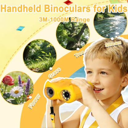 1000X Handheld Digital Microscope for Kids & Binoculars, STEM Toys, 2 in 1