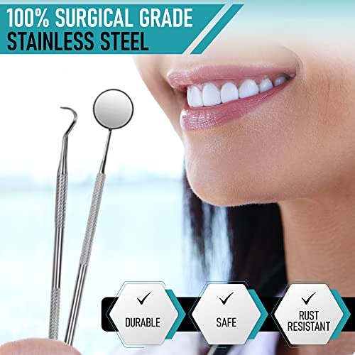 Dental Kit Tools, 10 Pack Stainless Steel Plaque Remover, Dental Tools to Remove Plaque and Tartar, Oral Care Kit with Plaque Cleaner, Tartar Pick, Tooth & Tongue Scraper for Dentist, Personal, Family