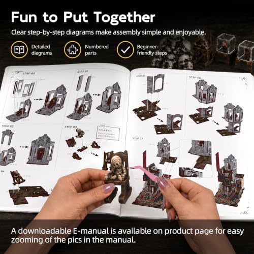 MiniCity Haunting Relics Book Nook Kit for Adult, DIY Miniature House Kit - color: Haunting Relics
