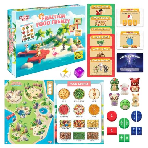 The Fidget Game Fraction Food Frenzy, Fractions Game for Kids, Grades 1-3