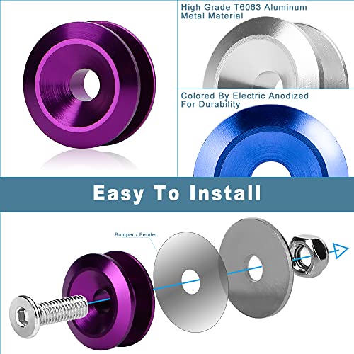 JDM Bumper Quick Release Fastener Kit 4-Piece Purple - color: Purple