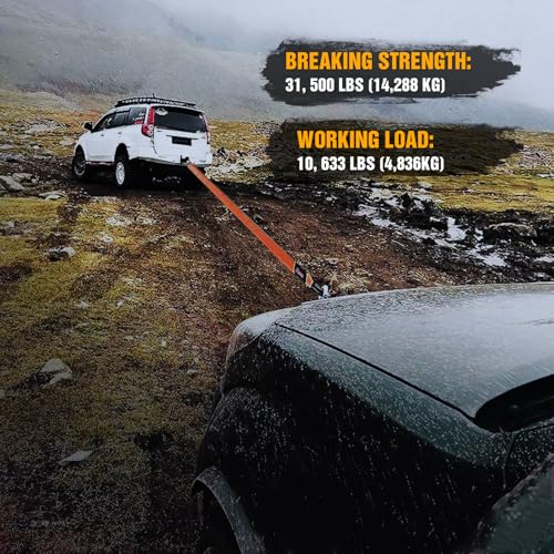 Nilight 3" x20' Recovery Tow Strap Kit Two 3/4" Anti-Theft D-Ring Shackles - color: 20ft Tow Strap +D-Ring Shackle