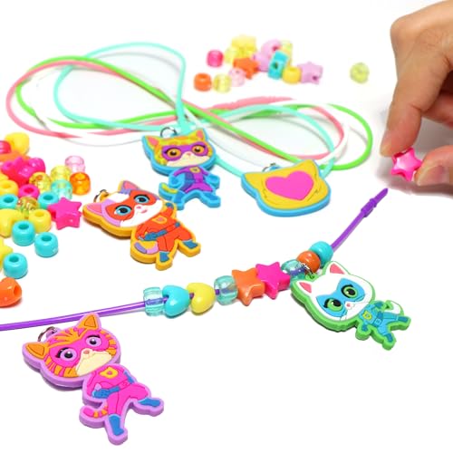 Tara Toys Disney Junior SuperKitties Necklace Activity, 160-Piece Jewelry Making Kit, Preschool Arts and Crafts