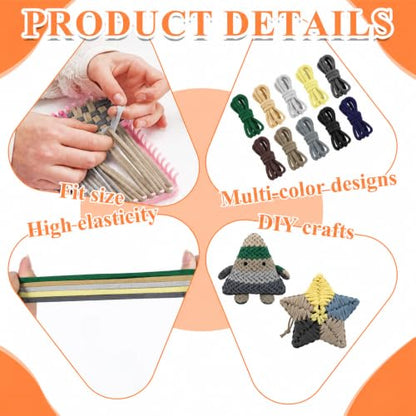 IMengjbang 1200 Pcs Refill Loops for 7-Inch Weaving Loom, 8 Neutral Colors - color: 10 Color