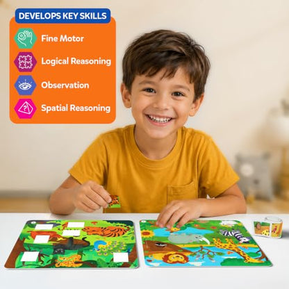 Skillmatics Puzzle Activity – Tape It Animal Sticker Puzzles