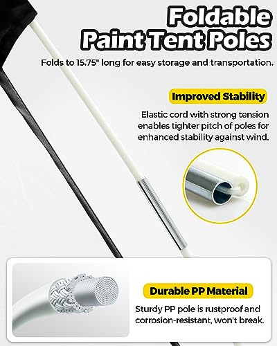 7x4x4ft Portable Spray Paint Booth Tent, Paint Tent with Built-in Floor - color: 7x4x4ft-Medium(Assembly)