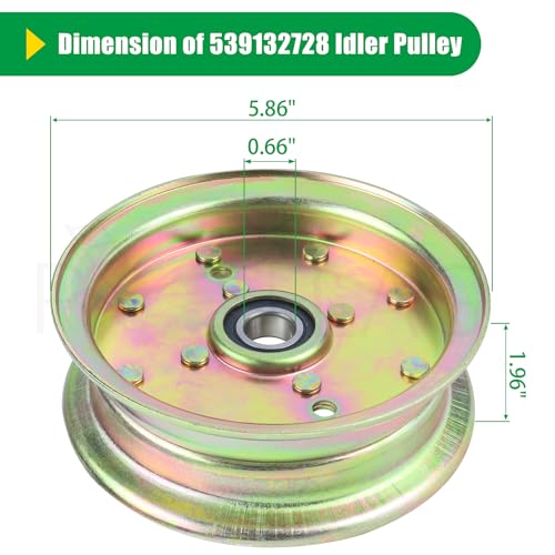 589766102 Husqvarna Idler Pulley for 46 in Z246 RZ4623 RZ46I Decks - color: T3 1x539132728