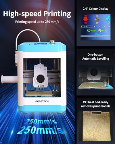 Fully Assembled Mini 3D Printer for Kids & Beginners with WiFi- Complete Starter Kit with Auto Leveling 3D Printer, 1 Roll of Filament, and SD Card, High-Speed, Fully Open Source, for Home & School - size: Mini M1S