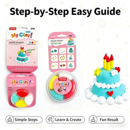Air Dry Clay Kit for Kids, 12 Mini Dessert Crafts, Non-Toxic DIY Gift