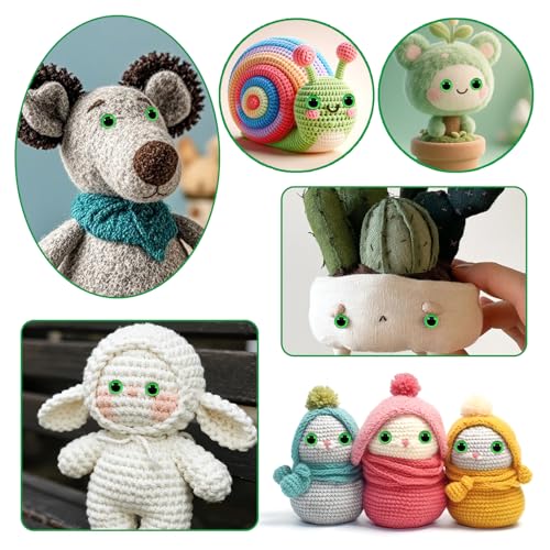 TOAOB 60pcs 12mm Green Safety Eyes for Crocheting Craft Stuffed Animals Eye - color: Green