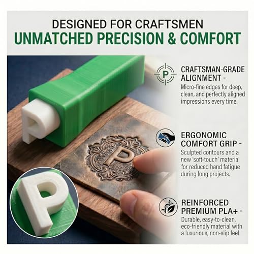 Alphabet Stamp Set for Clay Pottery, 74-Piece Kit, Green