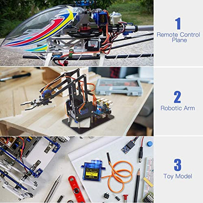 Miuzei Sg90 9g Micro Servo Motor for Arduino RC Car Robot Boat Plane 5Pcs