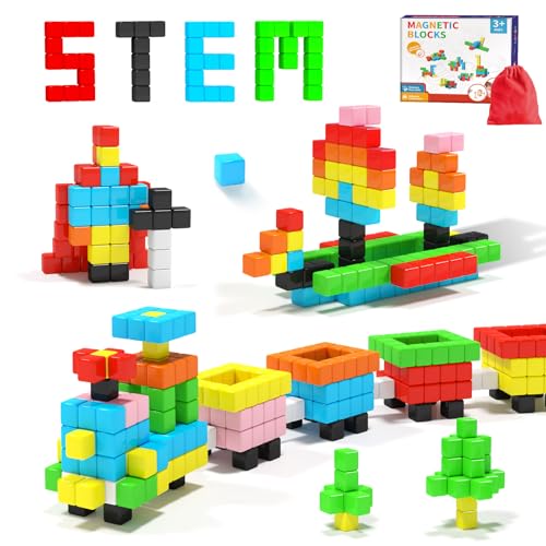Hiwawind 40pcs Magnetic Blocks -Ideal Gifts for 3 4 5 6 Year Old,STEM Learning Toys for 3-5 Year Old Boys & Girls, Safe & Strong Building Blocks with ASMR Sounds,Classroom Must Haves - color: Magnetic Blocks