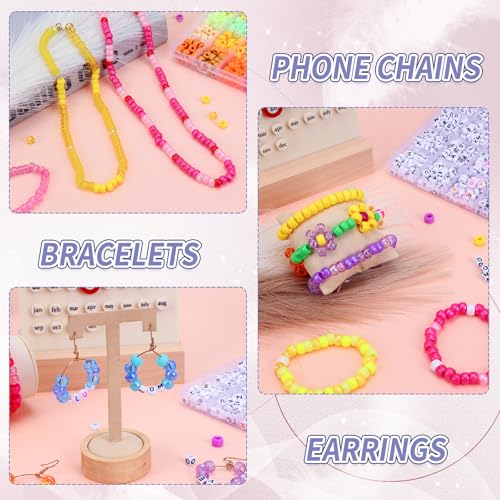 Quefe Bracelet Making Kit 6 Boxes 120 Colors Pony Beads Kandi Beads - color: 120-color