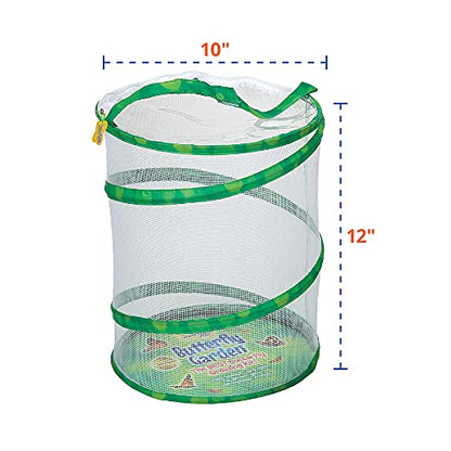 Insect Lore Butterfly Garden with Live Cup of Caterpillars | English and Spanish STEM Activity Journals | 5 Painted Lady Butterfly Baby Caterpillars and Mesh Habitat - style: 1 Cup