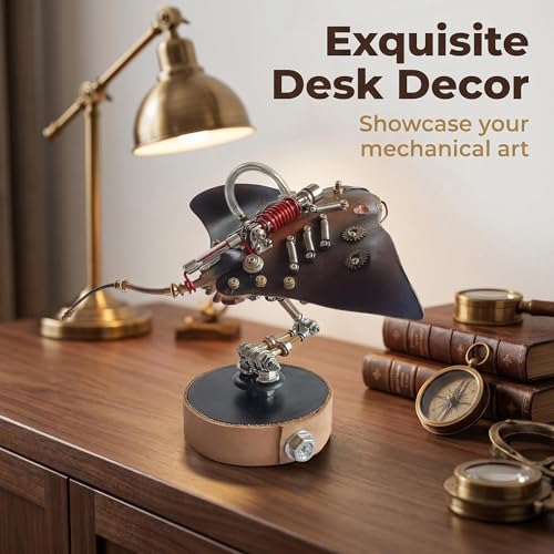 3D Metal Puzzles Model Kits for Adults Steampunk Mechanical Manta Ray 160+ Parts 2-3 Hours Build Screw Assembly Unique Desk Decor Birthday Gift for Father Husband(Stingray) - style: Stingray