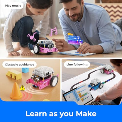 Makeblock mBot Pink STEM Coding Robotics Toy Kit for Girls & Kids Ages 8-12 - size: mBot Pink