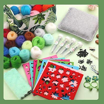 IMZAY Needle Felting Kit Beginner 50 Colors Wool Roving Set - size: Medium