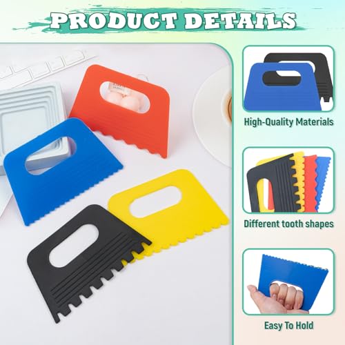 10 PCS Plastic Textured Art Supplies Kit, Colorful Scraper Tools - color: Multicolor