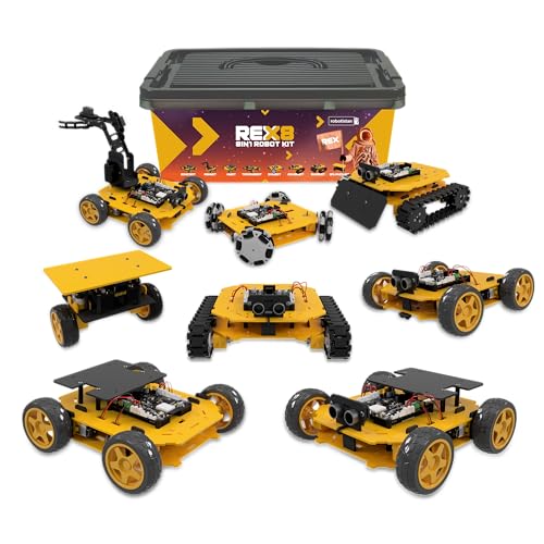 REX Evolution 8in1 Robotics Kit: Coding Robot Kit, Robotics Kit for Adults, Electronic DIY Smart Car Kit, 8 Model Robotics Set, Robot Kit