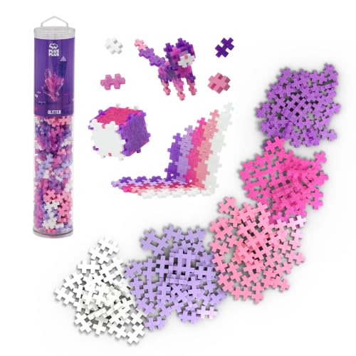 PLUS PLUS 240 Piece Glitter Mix - Mini Waffle Blocks, Classroom Must Haves - style: Glitter Mix Play Tube