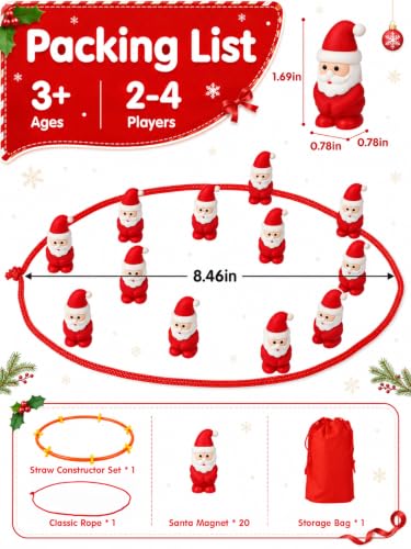 Christmas Magnetic Game with String & 20 Santa Claus - color: Santa Claus