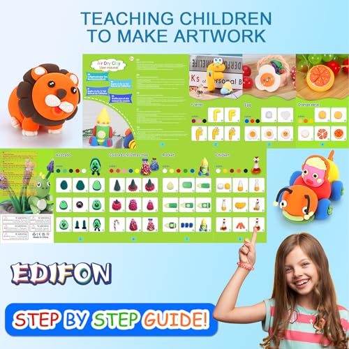 EDIFON Air Dry Clay, 48 Colors Foam Magic Modeling Clay for Kids DIY Crafts - color: 48 colors