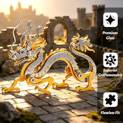 3D Metal Puzzles for Adults, Zodiac Sign Gold Dragon 51 Pieces - color: A9-dragon
