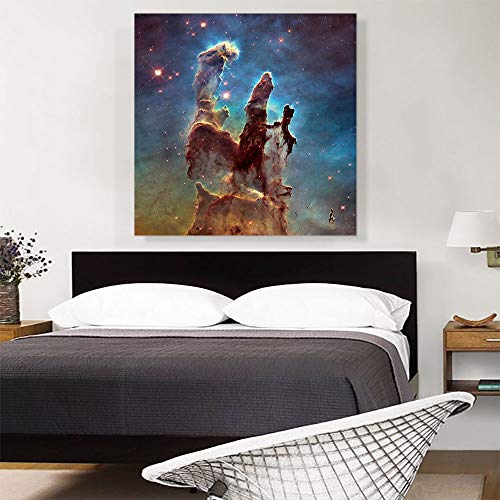 ARTCANVAS Hubble Telescope Pillars of Creation Eagle Nebula M16 Canvas Art Print Stretched Framed Painting Picture Poster Giclee Wall Decor - 36" x 36" (1.50" Deep) - size: 36"L x 36"W, style: 1.50" Deep Canvas