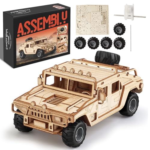 3D Wooden Puzzles Off-Road Model Car Kits to Build for Adults